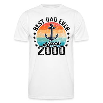 Bester Papa der Welt seit 2000 Anker - Männer Funktions-T-Shirt - Weiß - Vorne - AI Model Male 178 dark (178cm)