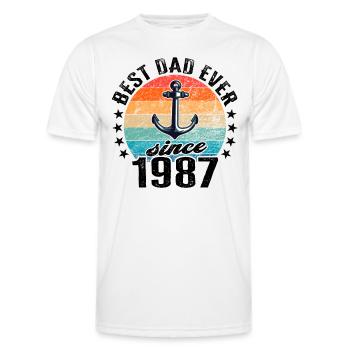Bester Papa der Welt seit 1987 Vatertag - Männer Funktions-T-Shirt - Weiß - Vorne - AI Model Male 178 dark (178cm)