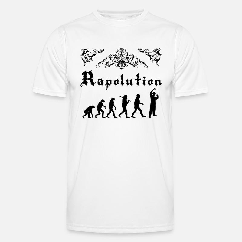 Rap Evolution - Männer Funktions-T-Shirt - Weiß