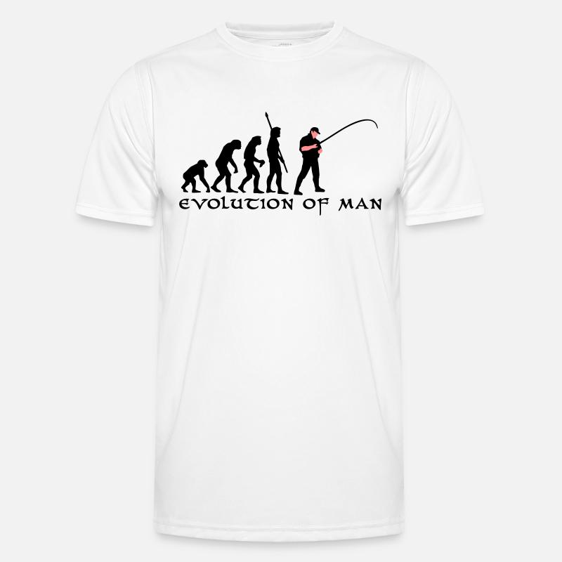 evolution_angler_b_2c - Männer Funktions-T-Shirt - Weiß