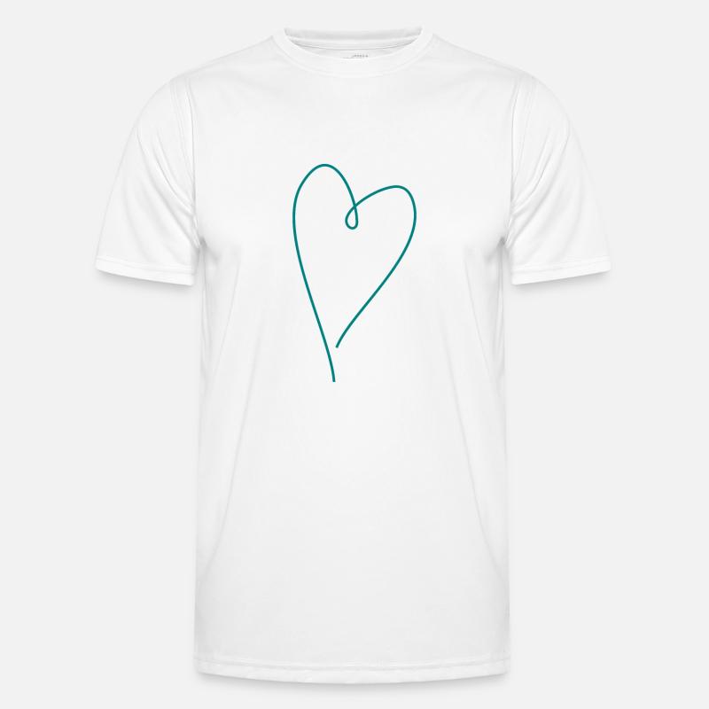 Heart teal Men's Functional T-Shirt