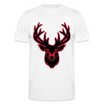 Hirsch Silhouette Kopf - Männer Funktions-T-Shirt - Weiß - Vorne - AI Model Male 178 dark (178cm)