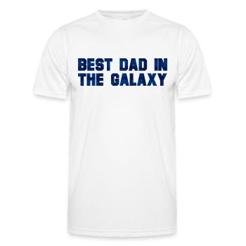 MEILLEUR PAPA DE LA GALAXIE - FÊTE DES PÈRES - SAINT-VALENTIN - T-shirt sport Homme - blanc - Devant - AI Model Male 178 dark (178cm)