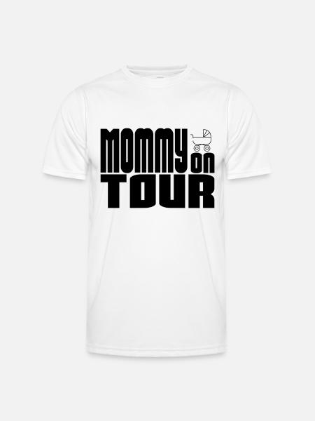 Mommy On Tour stroller - Men's Functional T-Shirt - white