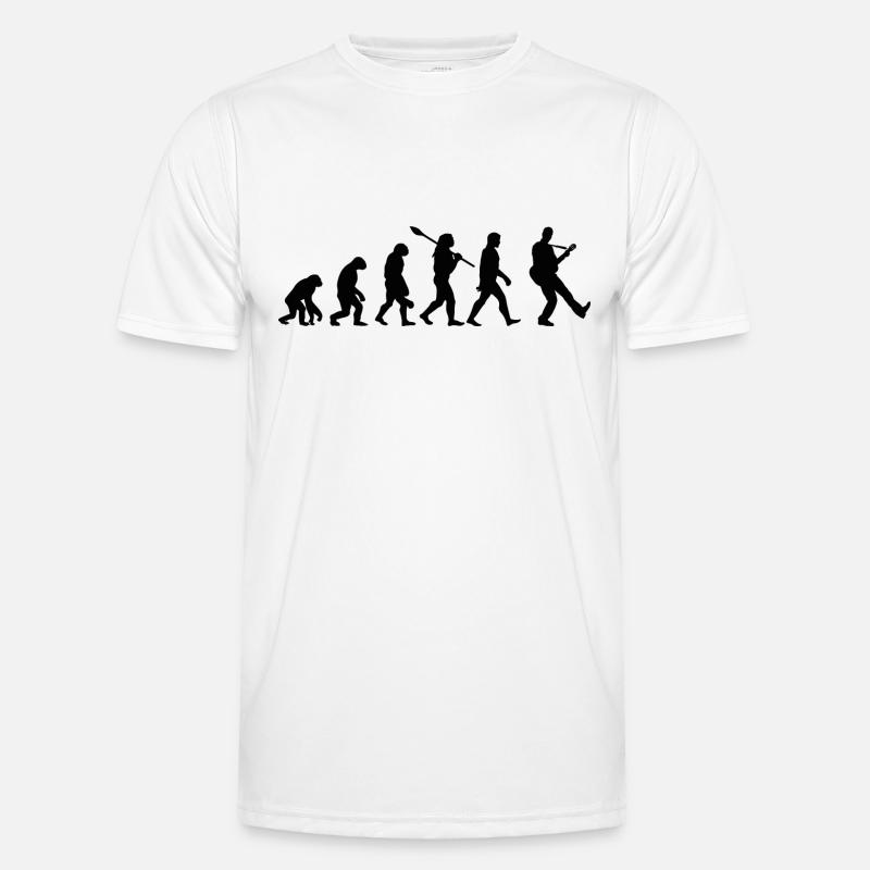 Gitarre Evolution - Männer Funktions-T-Shirt - Weiß