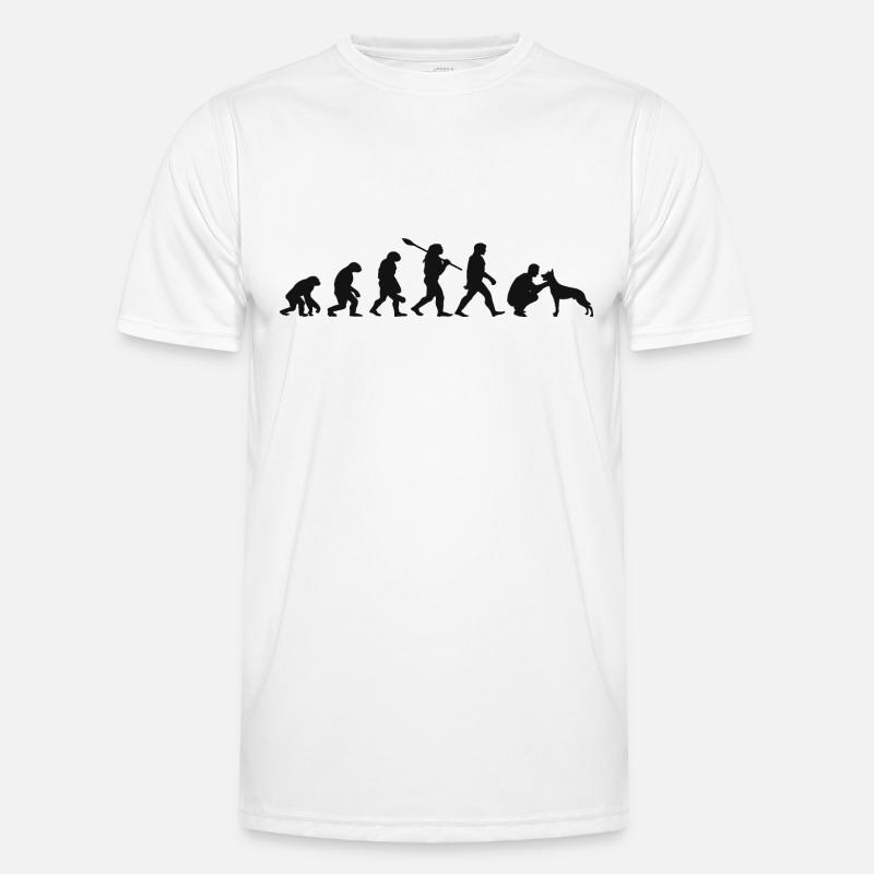 Evolution Lustiger Belgischer Schäferhund Malinois - Männer Funktions-T-Shirt - Weiß
