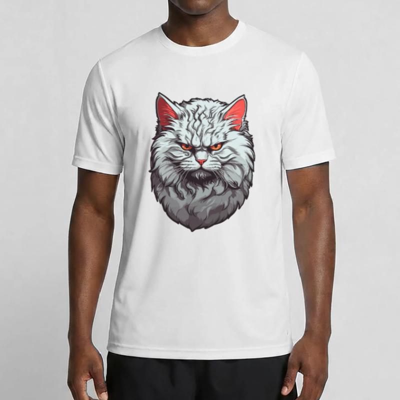 Grumpy Katze Grau Männer Funktions-T-Shirt
