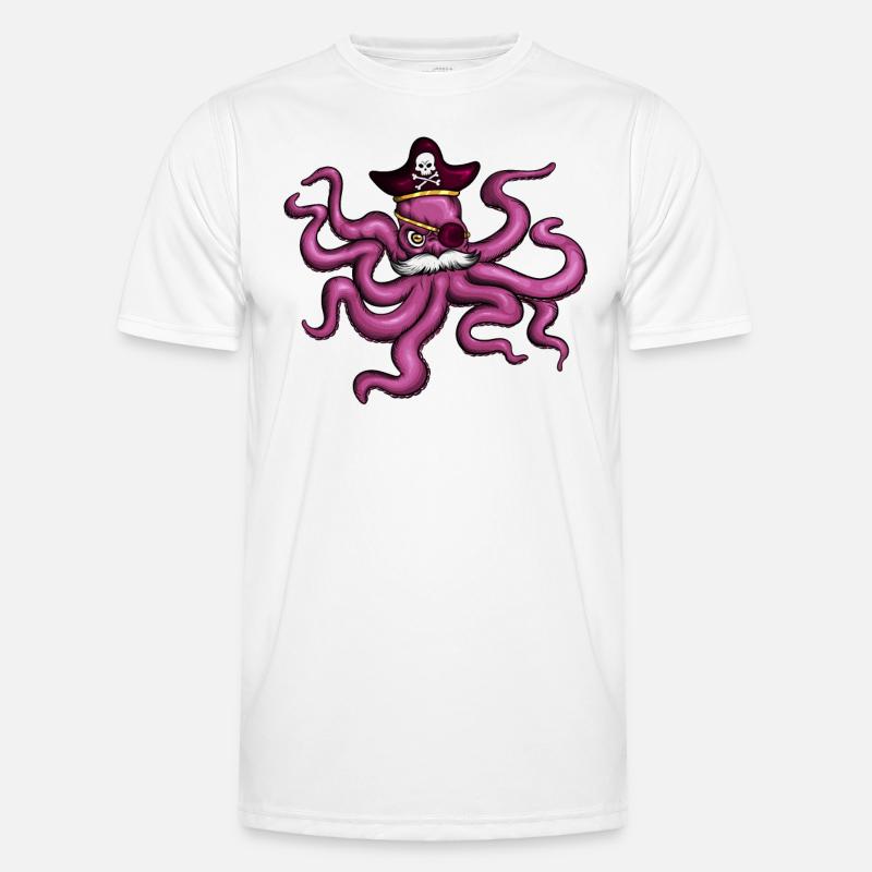 Octopus Pirate Pirate Hat Eye Patch Moustache Men's Functional T-Shirt