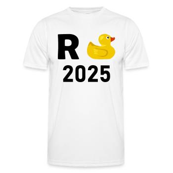 Ente Rente 2025 Pension Ruhestand Opa Oma Rentner - Männer Funktions-T-Shirt - Weiß - Vorne - AI Model Male 178 dark (178cm)