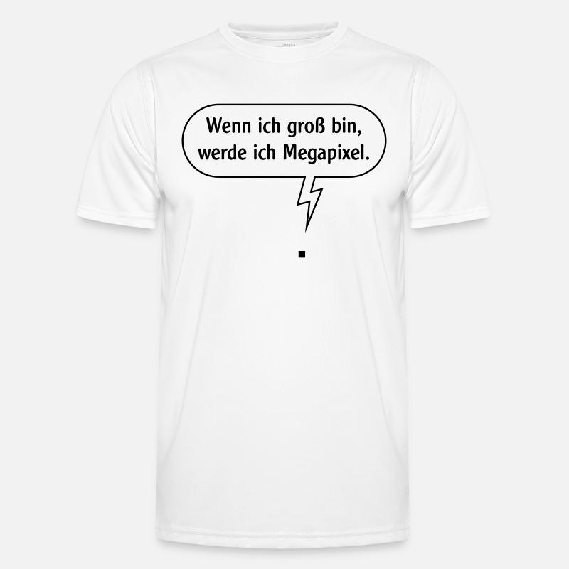 Wenn Ich Groß Bin, Werde Ich Megapixel. B Outline Männer Funktions-T-Shirt