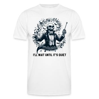 I'll Wait Until It's Quiet - Skeleton Conductor - T-shirt sport Homme - blanc - Devant - AI Model Male 178 dark (178cm)