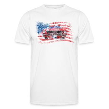 Old Vintage Car America Drapeau USA - T-shirt sport Homme - blanc - Devant - AI Model Male 178 dark (178cm)