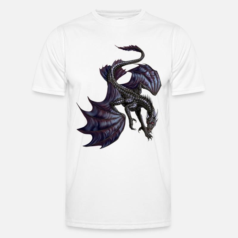 Schwarzer Drache Männer Funktions-T-Shirt