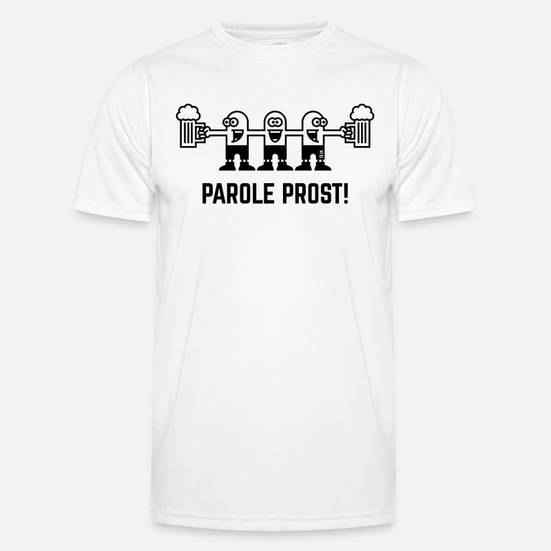 Parole Prost! (Bier / Biertrinker / 1C) - Männer Funktions-T-Shirt - Weiß