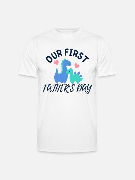 OUR FIRST FATHER'S DAY - Men's Functional T-Shirt - white