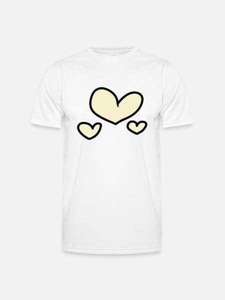 yellow hearts - Men's Functional T-Shirt - white