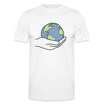 Earth World Climate Protection - Men's Functional T-Shirt - white - Front - AI Model Male 178 dark (178cm)