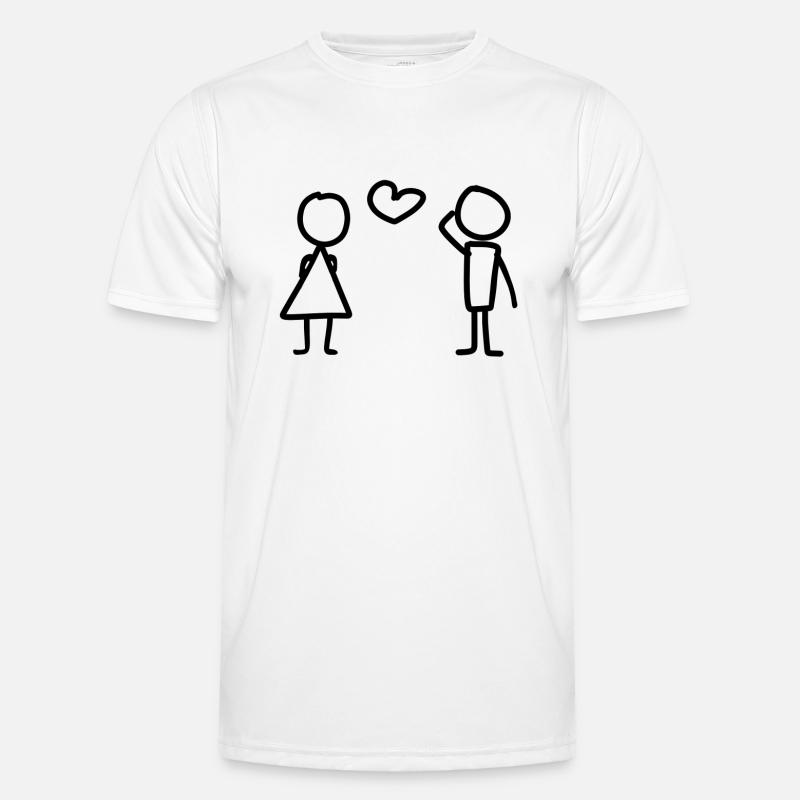 Lovers couples - Men's Functional T-Shirt - white