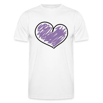 coeur violet - T-shirt sport Homme - blanc - Devant - AI Model Male 178 dark (178cm)