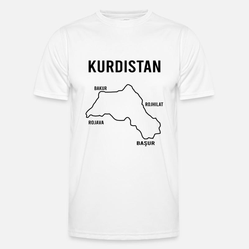 Kurdistan Flagge Bakur Bashur Rojava Rojhlt Newroz Männer Funktions-T-Shirt