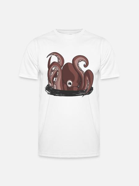 Der Beginn der Krake - Männer Funktions-T-Shirt - Weiß