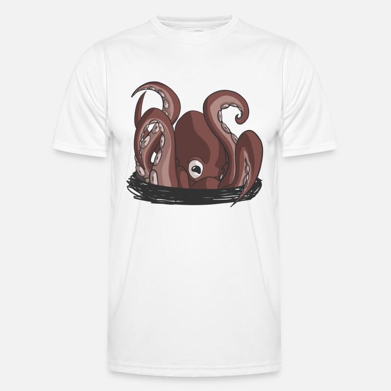 Der Beginn der Krake - Männer Funktions-T-Shirt - Weiß