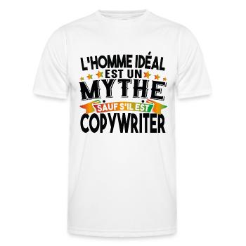 Copywriter Copywriting Editeur Writer Littérature - T-shirt sport Homme - blanc - Devant - AI Model Male 178 dark (178cm)