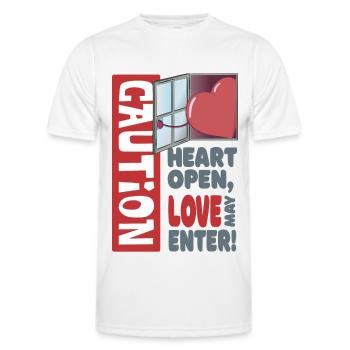 Heart open, love may enter (Valentine's Day) - Men's Functional T-Shirt - white - Front - AI Model Male 178 dark (178cm)