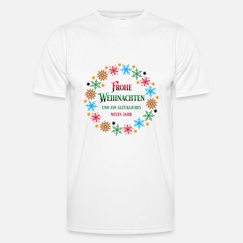 Weihnachtskranz w H - Männer Funktions-T-Shirt - Weiß