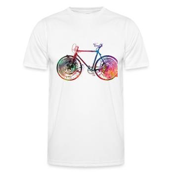 Cycling Bike sport article #cycling #sport #biking - Men's Functional T-Shirt - white - Front - AI Model Male 178 dark (178cm)