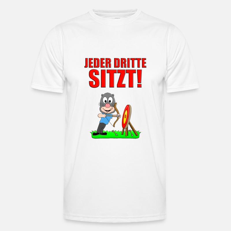 BOGENSCHIEßEN - MAULWURF - JEDER DRITTE SITZT! Männer Funktions-T-Shirt