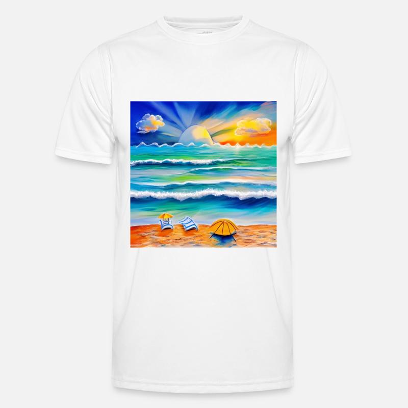 sun set at sea side Men's Functional T-Shirt