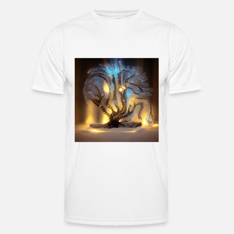 Alter Baum mit Lichtern - Männer Funktions-T-Shirt - Weiß