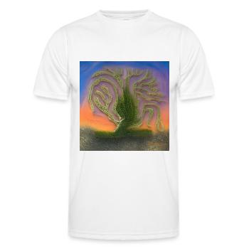 vieil arbre par une journée ensoleillée - T-shirt sport Homme - blanc - Devant - AI Model Male 178 dark (178cm)