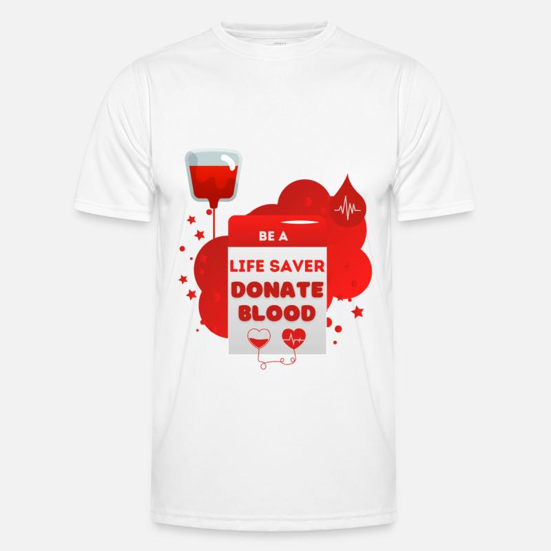 Blutspende Sei ein Lebensretter Blut spenden - Männer Funktions-T-Shirt - Weiß