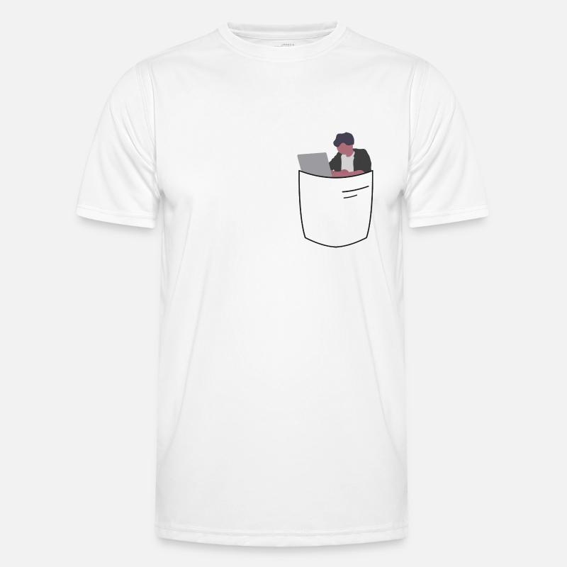 Programmierer in der Brusttasche - Männer Funktions-T-Shirt - Weiß