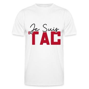 Je Suis TAC , TIC Et TAC , Duo Drole - T-shirt sport Homme - blanc - Devant - AI Model Male 178 dark (178cm)