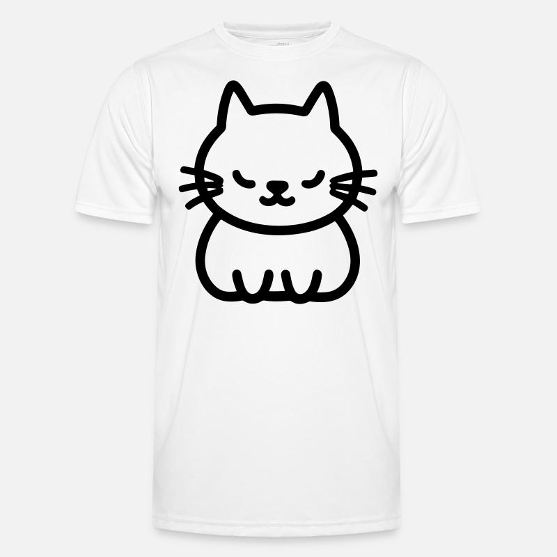 Katze - Männer Funktions-T-Shirt - Weiß