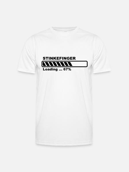 Stinkefinger - loading! - Männer Funktions-T-Shirt - Weiß