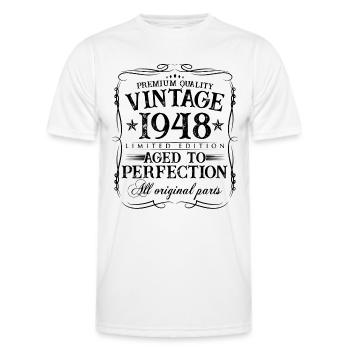 1948 vintage 75 years birthday gift - Men's Functional T-Shirt - white - Front - AI Model Male 178 dark (178cm)