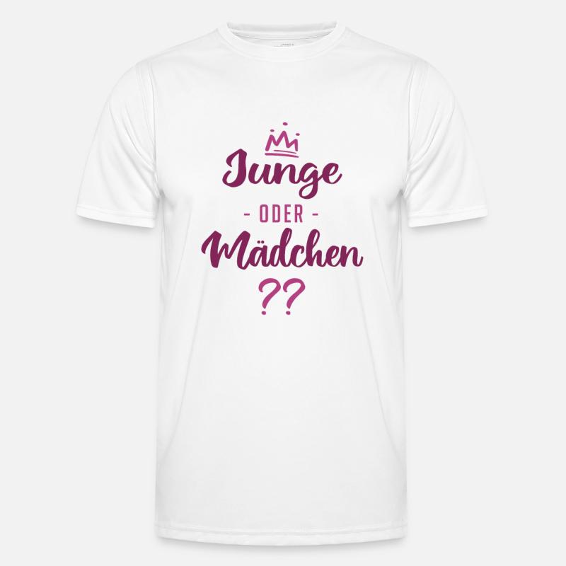 Junge oder Mädchen? Schwanger - Schwangerschaft - Männer Funktions-T-Shirt - Weiß