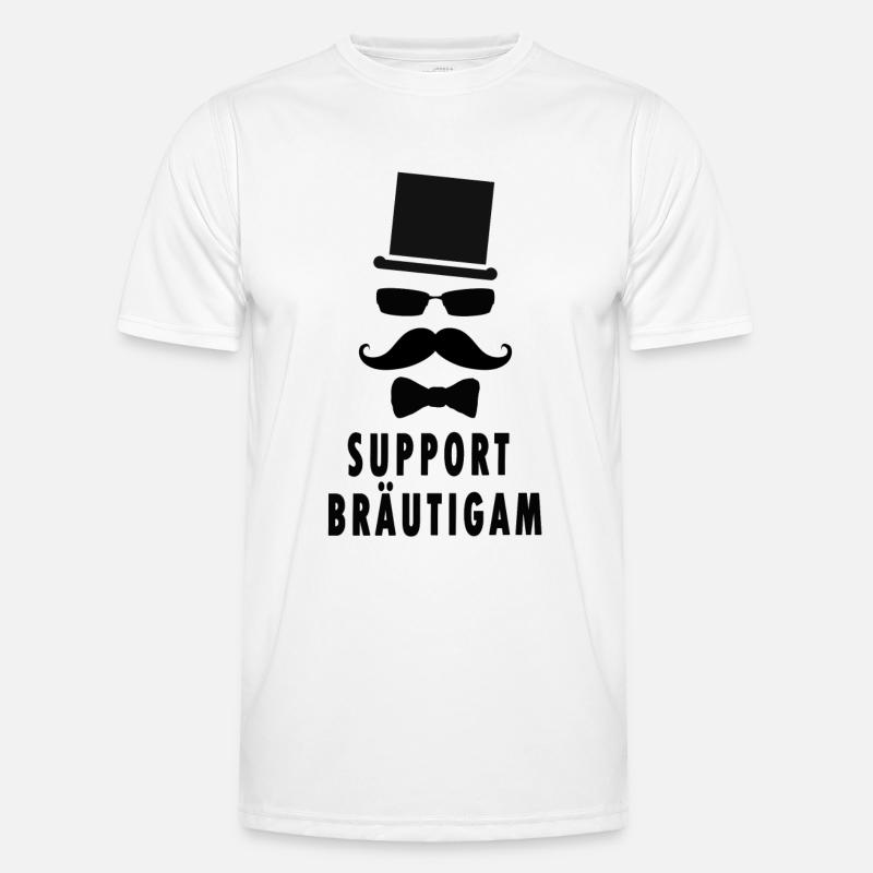 Bräutigam Support Hochzeit, Ehe - Männer Funktions-T-Shirt - Weiß