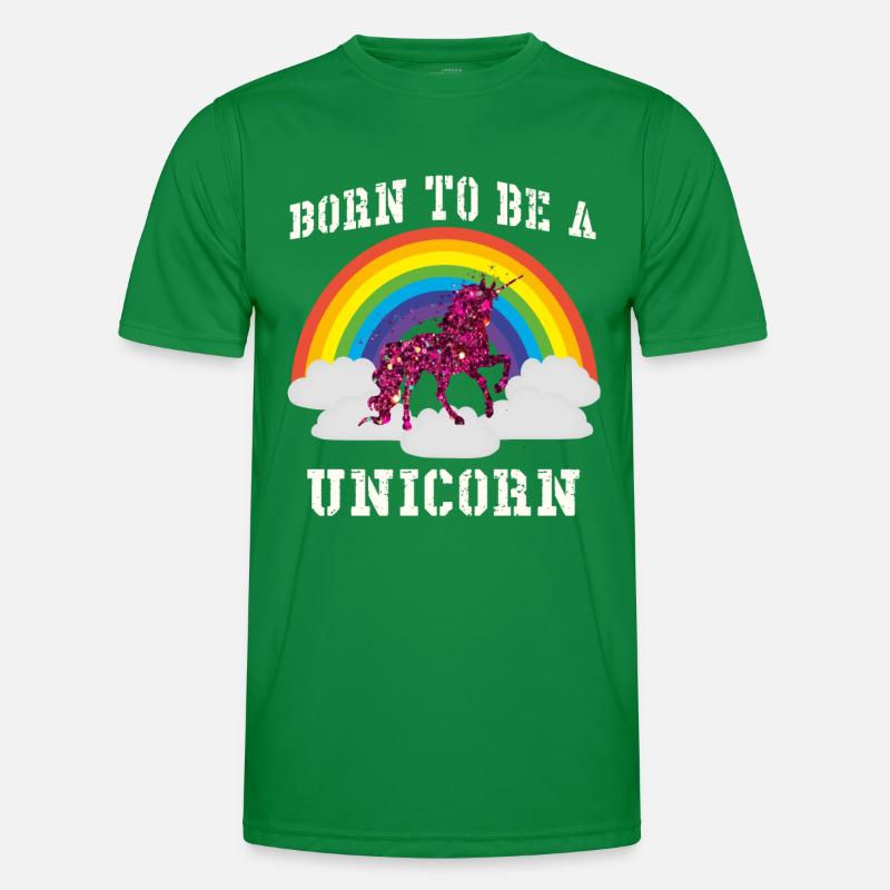 Regenbogen Einhorn Männer Funktions-T-Shirt
