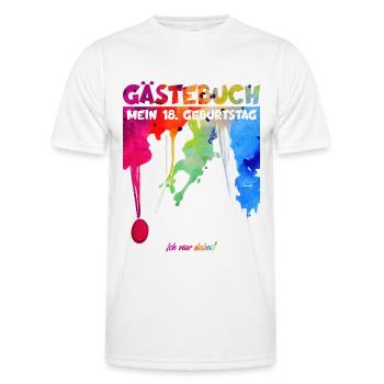 GÄSTEBUCH 18. GEBURTSTAG GÄSTELISTE 18 JAHRE - Männer Funktions-T-Shirt - Weiß - Vorne - AI Model Male 178 dark (178cm)