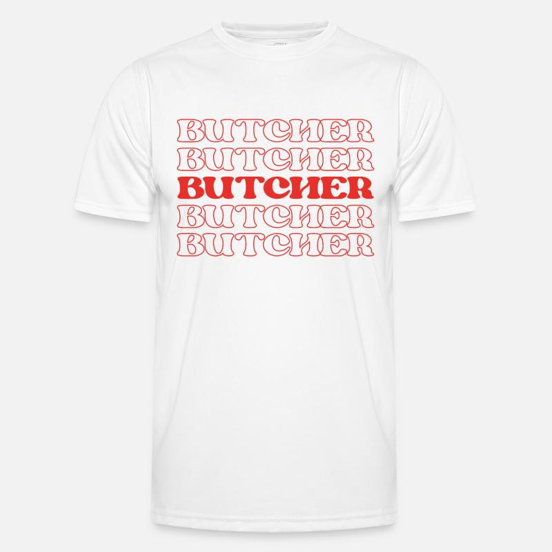 Metzger Fleischschneider Fleischverarbeiter - Männer Funktions-T-Shirt - Weiß
