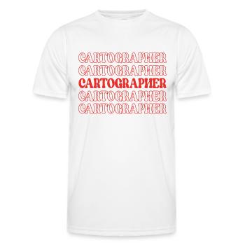Cartographe Cartographe Créateur de carte Géographie - T-shirt sport Homme - blanc - Devant - AI Model Male 178 dark (178cm)