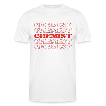 Chemiker, Forscher, Gelehrter, Forschungsexperte, Experte - Männer Funktions-T-Shirt - Weiß - Vorne - AI Model Male 178 dark (178cm)