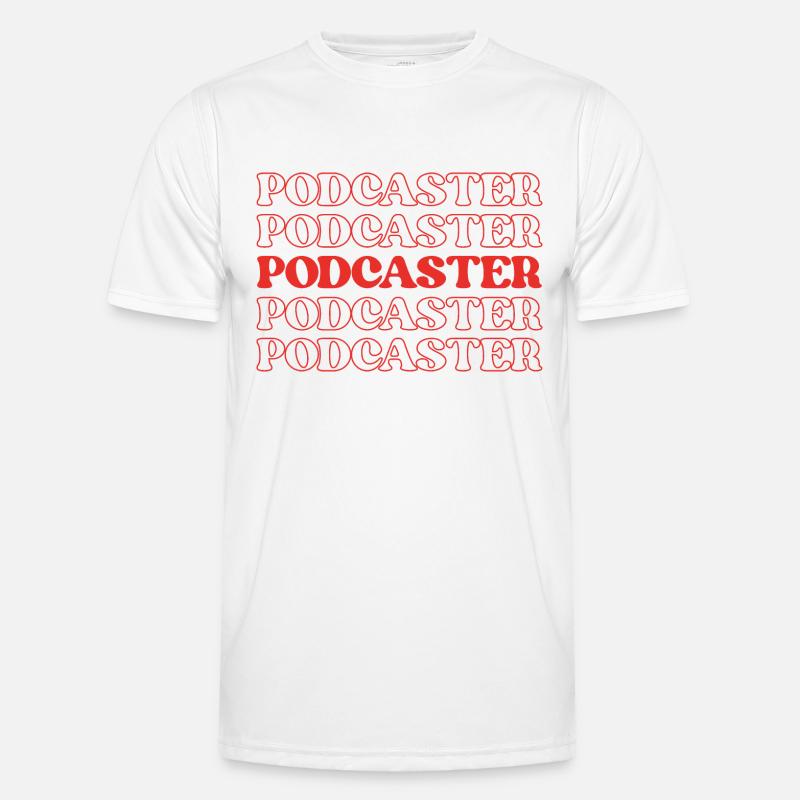 Podcaster, Moderator, Radiomoderator - Männer Funktions-T-Shirt - Weiß