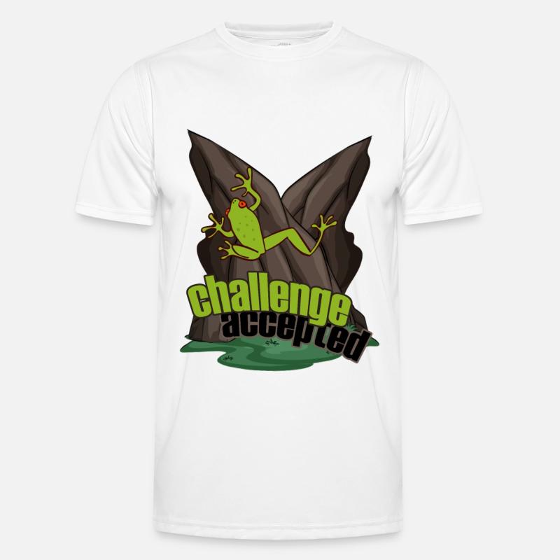 klettern karabiner eisklettern kletterfrosch - Männer Funktions-T-Shirt - Weiß