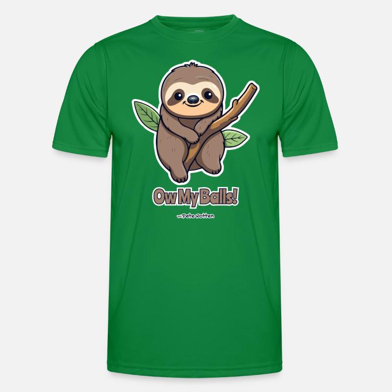 Cute sloth with ouch, Men's Functional T-Shirt